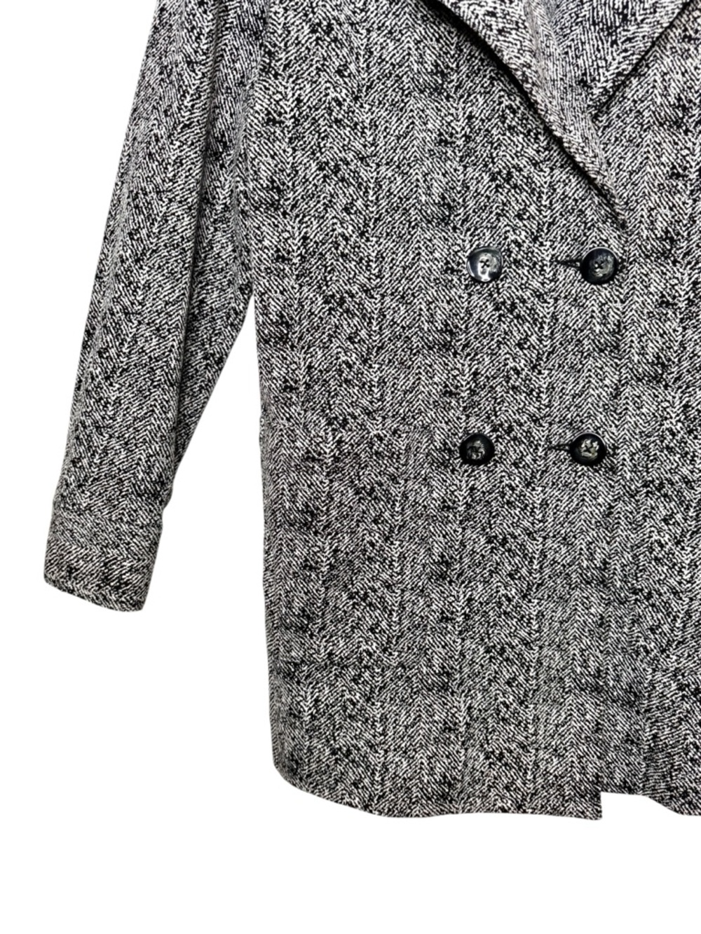 Cabi #4294 Agent Black Herringbone Double Breasted Knit Women’s Blazer Sz M - Picture 7 of 14
